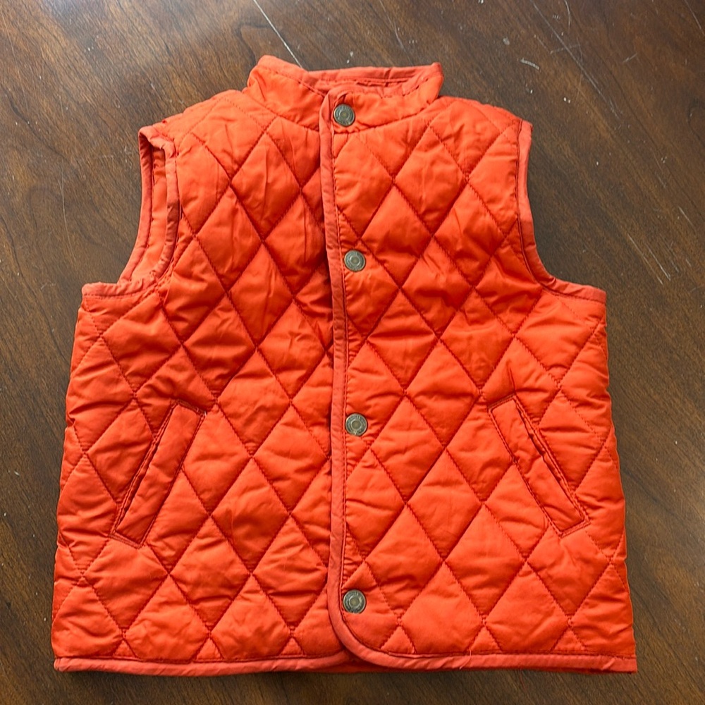 EUC Janie and Jack orange quilted vest